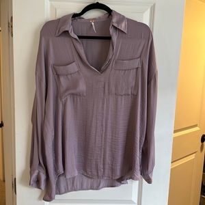 Free people collared silk shirt- S